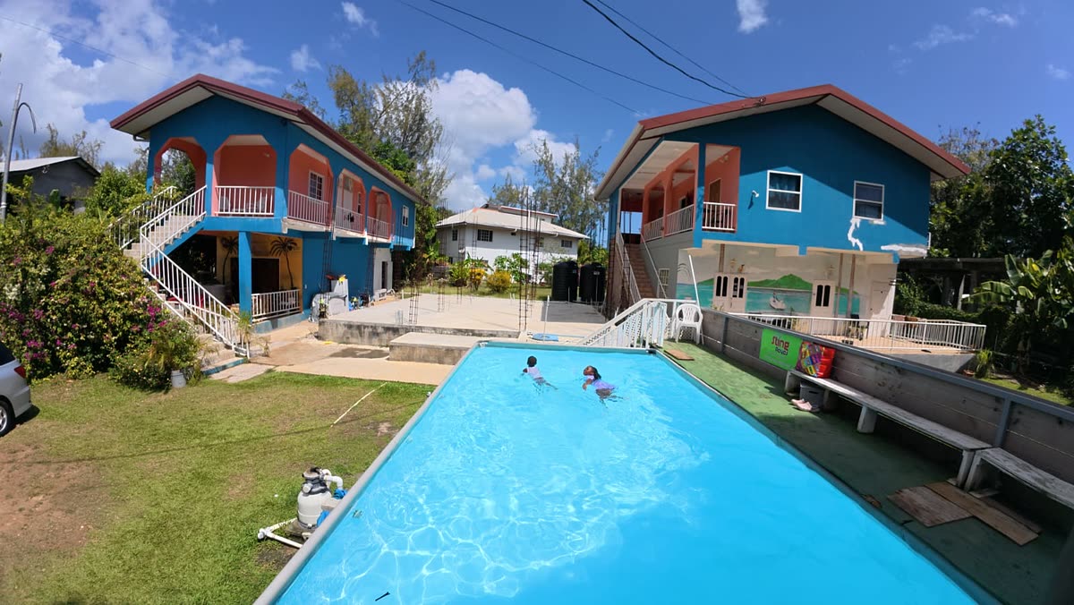 The pool in the compound behind the guest house